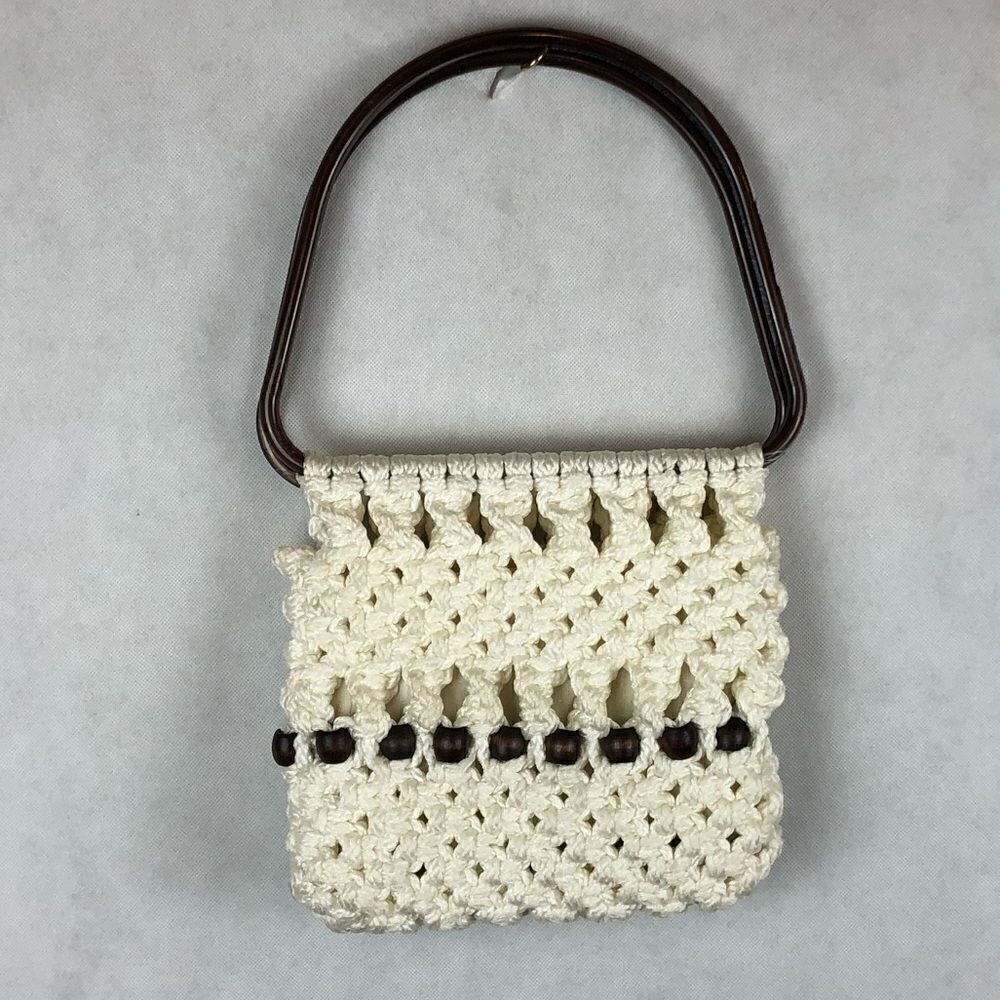 Homemade Macramé Beaded Purse 